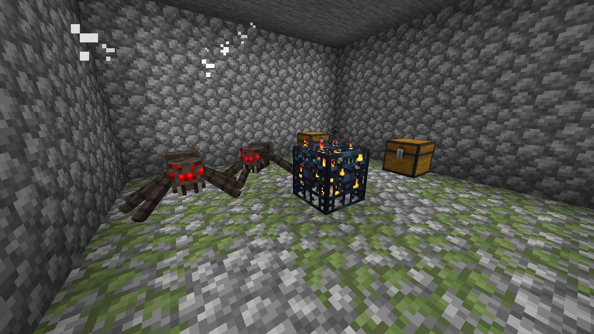 Spiders can be farmed to get strings for lead (Image via Sportskeeda Gaming || Mojang Studios)